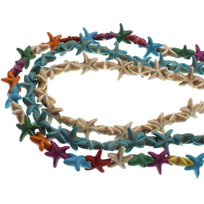 

38 шт. бирюзовые бусины с натуральным камнем Морская звезда для изготовления ювелирных изделий своими руками свободные бусины-разделители п...