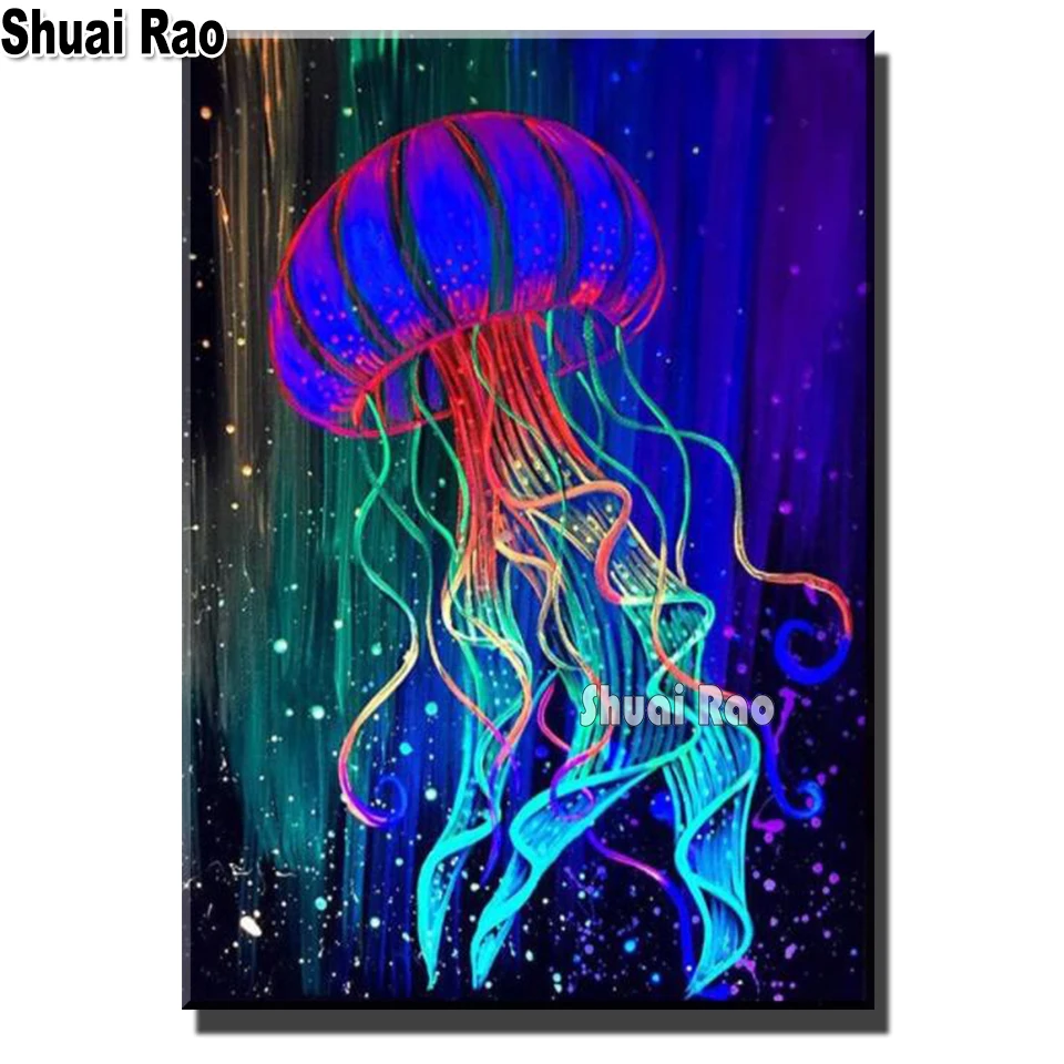 

5D DIY Diamond Painting Full Round Square JellyFish Under the Sea Marine Life Ocean Diamond Embroidery Mosaic Home Decor GH252