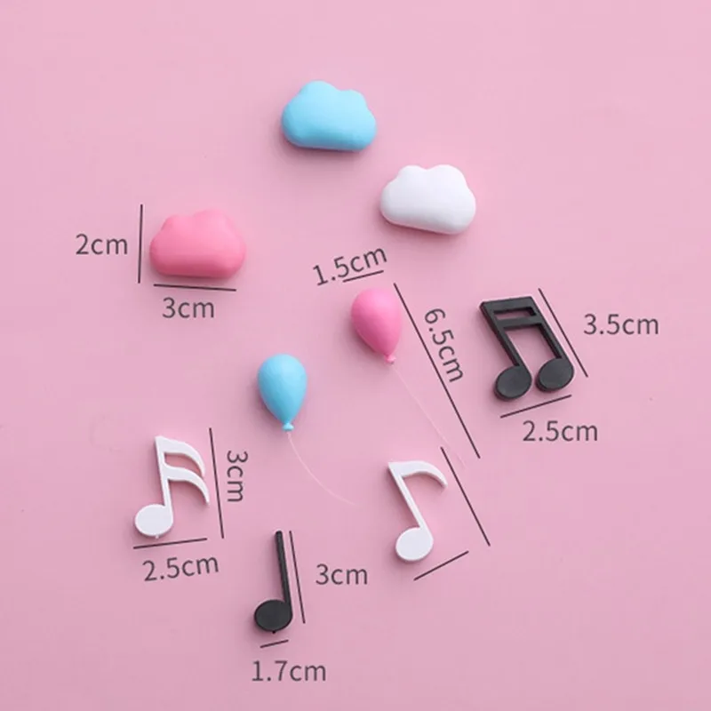 6Pcs/Set Creative Music Style Piano Melody Note Three-dimensional Refrigerator Sticky Household Kitchen Decoration Accessories | Дом и сад