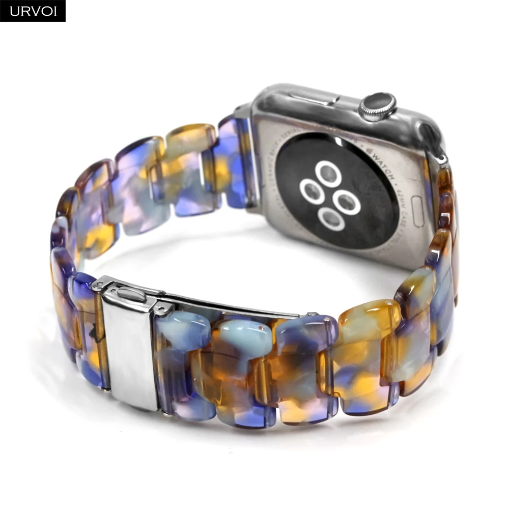 Деревянный ремешок URVOI для Apple Watch 6 SE 5 4 3 2 1 полностью полимерный браслет iwatch