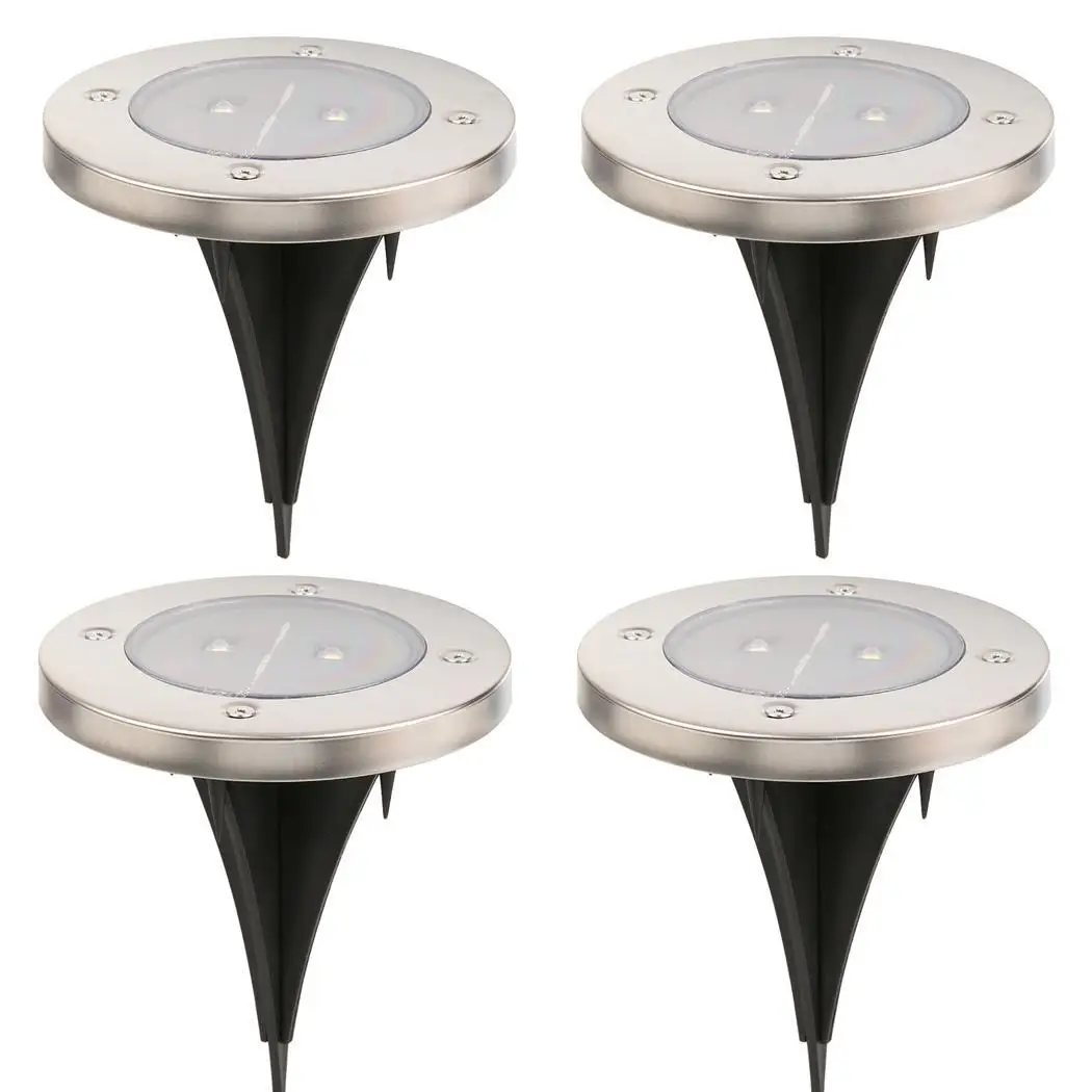 4 шт. СВЕТОДИОДНЫЕ светильники на солнечной батарее Powered Disk pathway огни Открытый