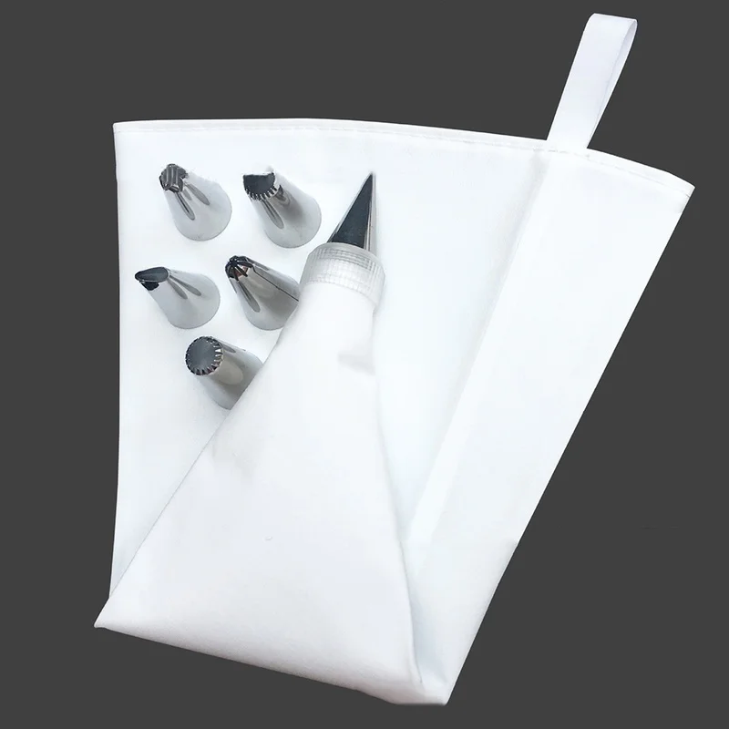 

Silicone Cake Piping Bag Icing Cream Pastry Cookies Decorating Reusable 6 Nozzle