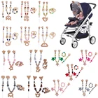 Деревянные детские игрушки-клипсы для коляски, подвесные кулоны для детского тренажерного зала, игрушки для детской коляски, погремушка для кровати, мобильные погремушки, бусины для прорезывания зубов, 1 комплект