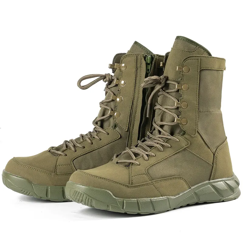 Special Force Leather Army Green Combat Boots Mens Outdoor Army Ankle Boots