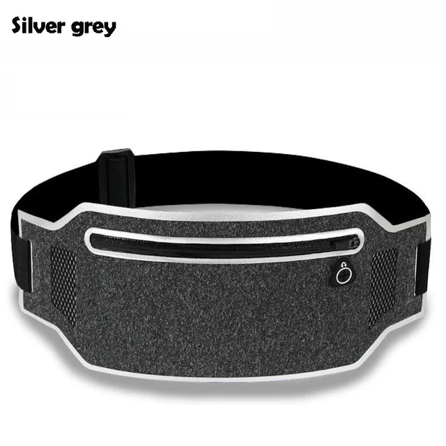 silver gray Сумка для бега для телефона, водонепроницаемая поясная сумка для бега, светильник, дышащий поясной ремень, унисекс Фитнес поясная сумка, спортивные аксессуары - Цвет: silver gray