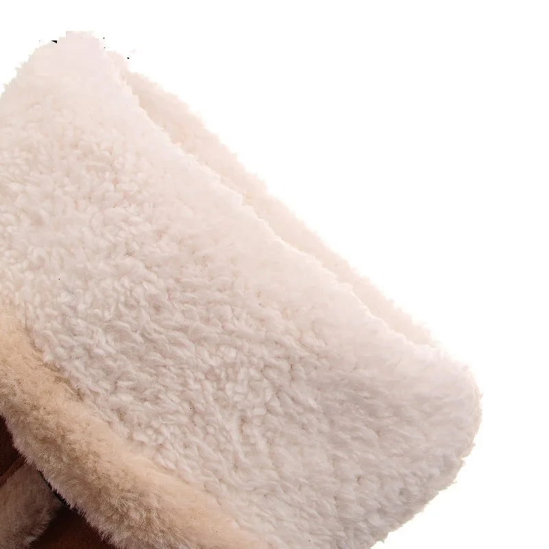 Теплые зимние сапоги на толстом меху женские до колена бедра с круглым носком