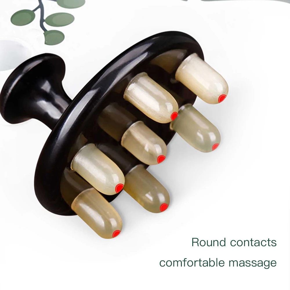 

100% Natural Ox Horn Massager for Head Body Hair Comb Massage Brush Slimming Spa Anti Cellulite Acupuncture Acupoint Comb Relax