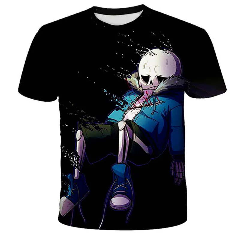 

New Game Undertale Inktale Sans And Papyrus 3D T-shirt Skeleton Brother Quote Unisex Tops Children T-Shirts Camisetas boy/girl