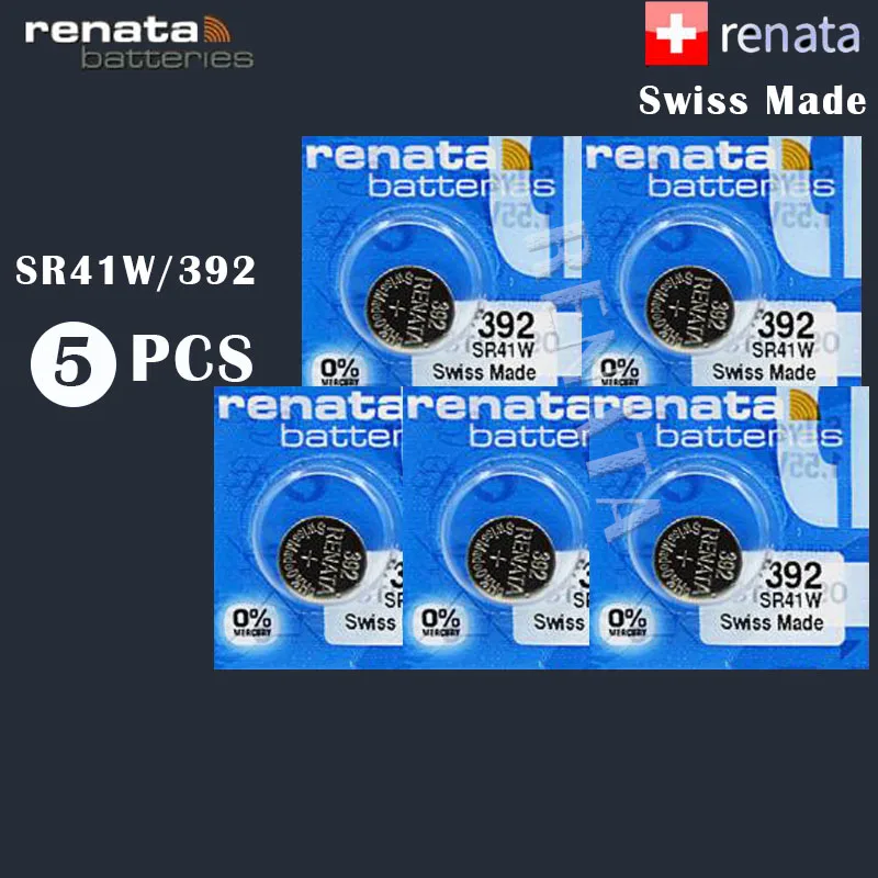 5 шт./лот Renata 392 100% оригинальный новый долговечный SR41W LR41 AG3 Швейцарский