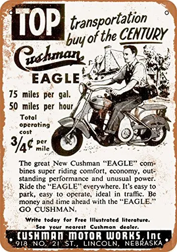 

Metal Sign - 1952 Cushman Eagle Scooter - Vintage Look Wall Decor for Cafe beer Bar Decoration Crafts