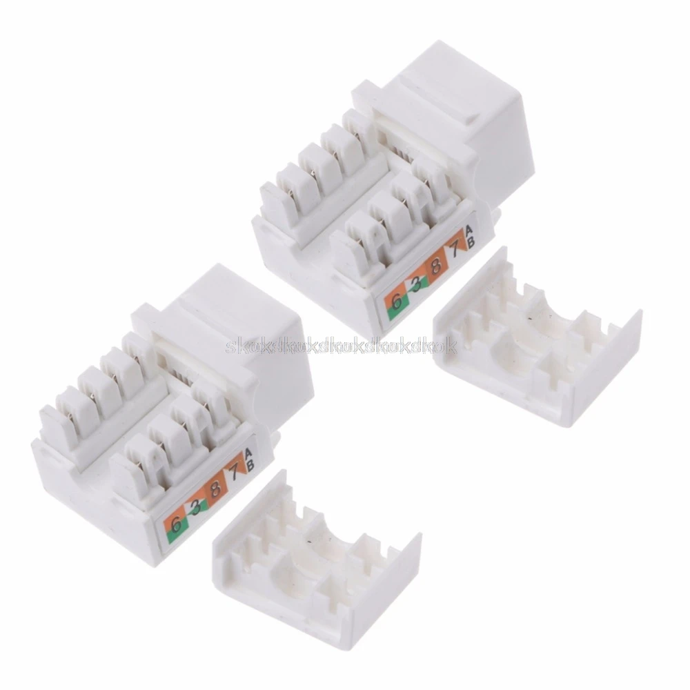 Сетевой модуль CAT6 2 шт. информационный гнездо соединитель RJ45 адаптер Keystone Jack Au13 19