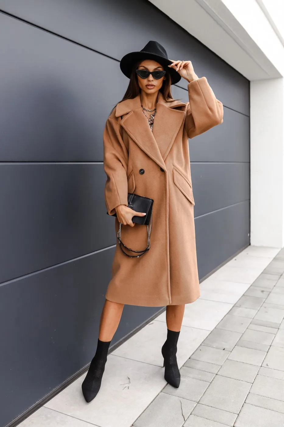 

Women Jackets Autumn and Winter 2021 Double Breasted Suit Collar Solid Color Long Wool Blends Coats and Jackets Women Donsignet