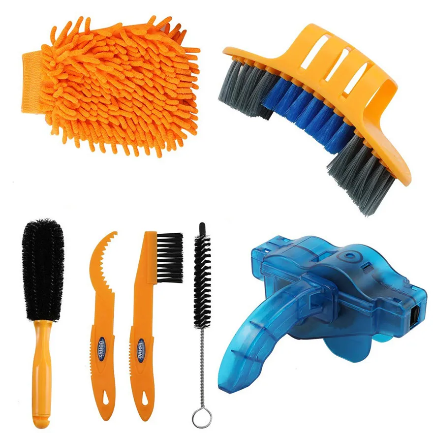 Велосипедное колесо щетка Звездочка скребок перчатки для чистки 8 прецизионных