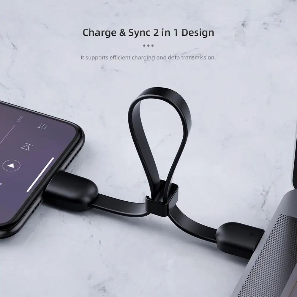 Короткий USB кабель ROCK для зарядки и передачи данных освещение iphone XS XR X 8 7 6 6S 5S 5C 5 Plus