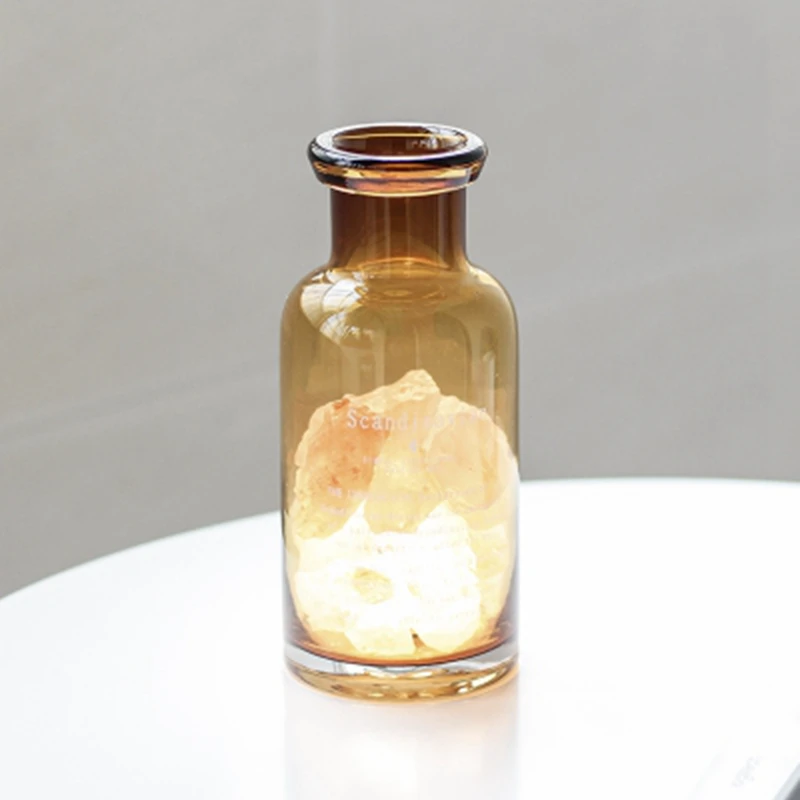 Современный Гималайский светодиодный светильник с кристаллами соли ваза