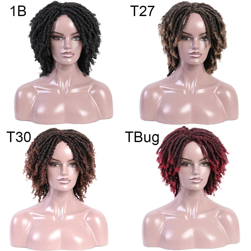 14 дюймов плетение дредлоки для увеличения объема синтетические парики средней эффектом деграде (переход от