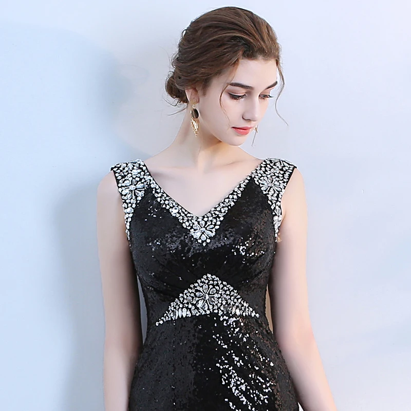

Women's long evening dress plus size V neck satin formal prom event dress gold sexy cocktail wedding party dress
