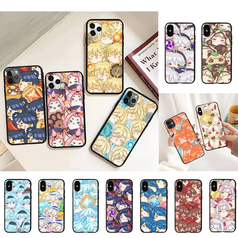 

FHNBLJ Genshin Impact Cute Cartoon NEW Phone Case for iPhone 11 12 13 mini pro XS MAX 8 7 6 6S Plus X 5S SE 2020 XR case