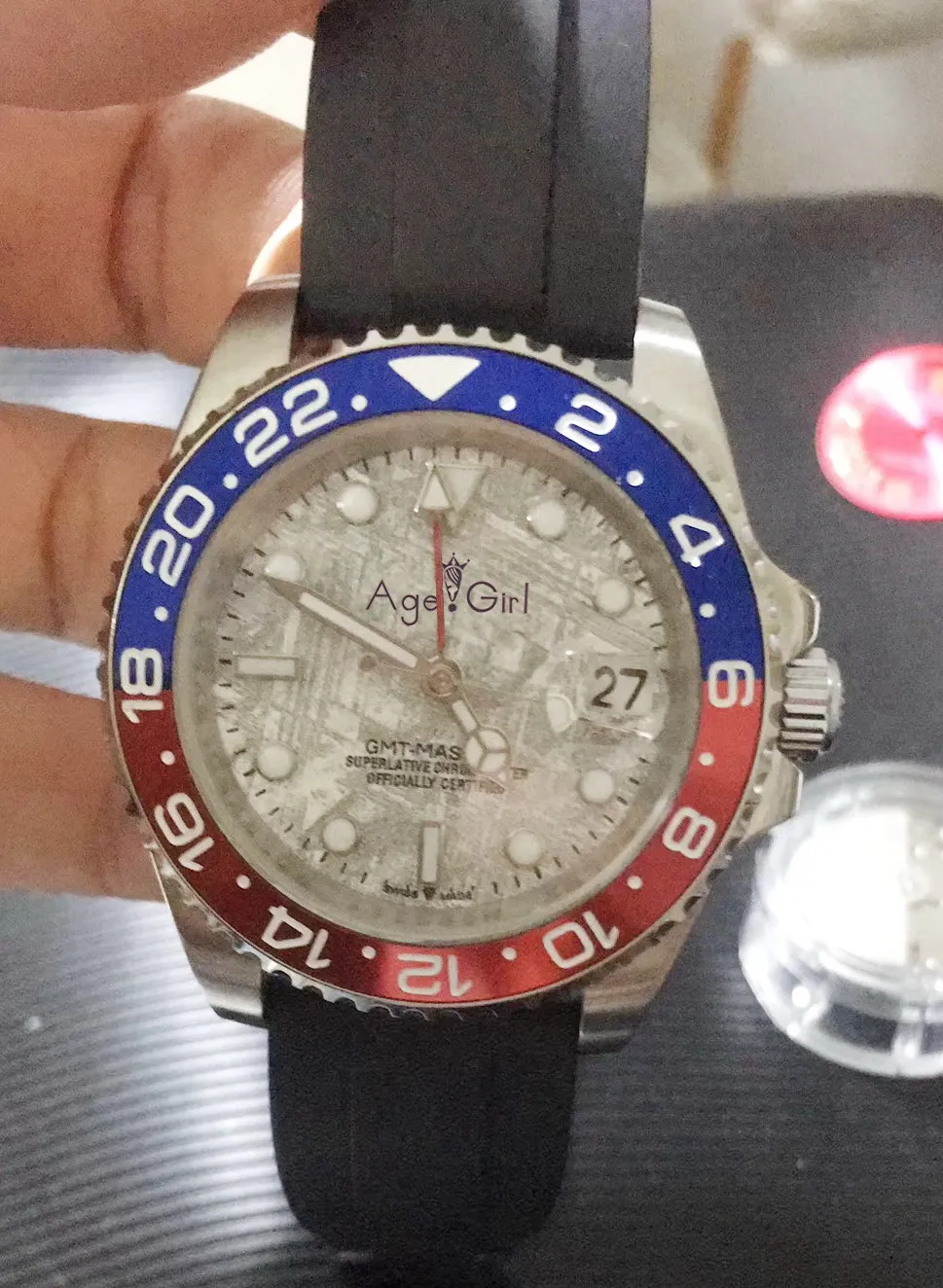 Новинка Классические Мужские автоматические механические часы красные черные с