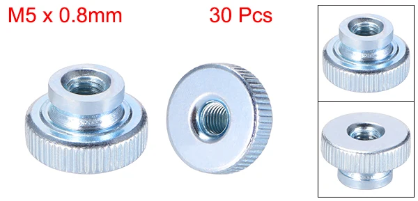 30pcs M5 Blue Uxcell 3-30 шт. накатанные гайки для большого пальца M3 M4 M5 M6 M8 M10 круглые ручки с воротником цинковое покрытие большого Пальца Колеса Блокировки Гайки - Цвет: 30pcs M5 Blue