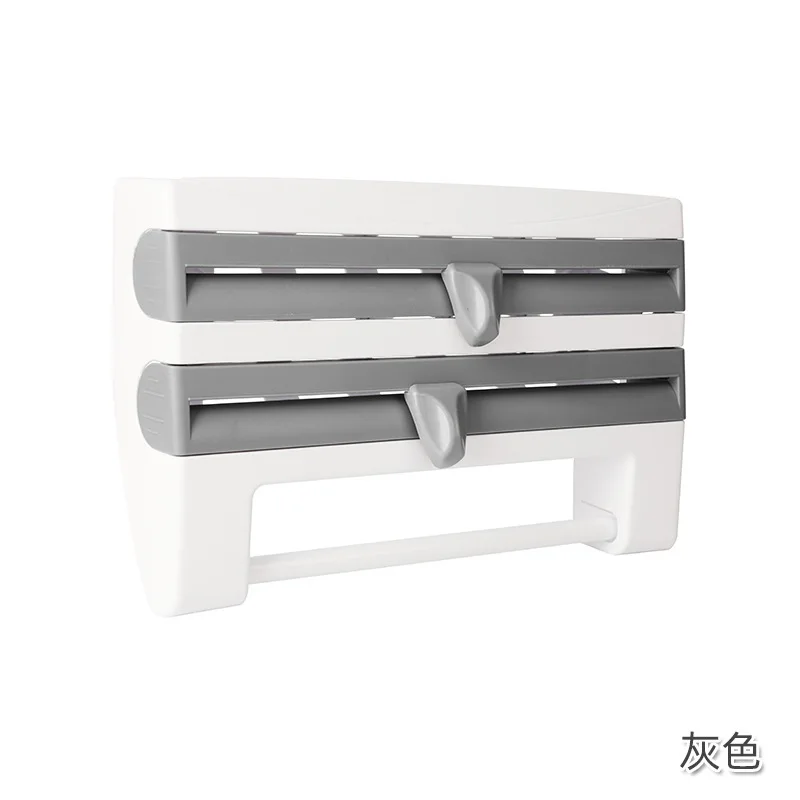 

Refrigerator Cling Film Storage Rack Wrap Cutter Wall Mount Sauce Spice Bottle Paper Towel Holder Rack For Kitchen Bathroom