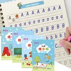 Новинка 48 шт. детских волшебных книг многоразовая 3d-каллиграфия тетрадь для обучения английскому, математическому, рисованию тетрадь для магических тренировок