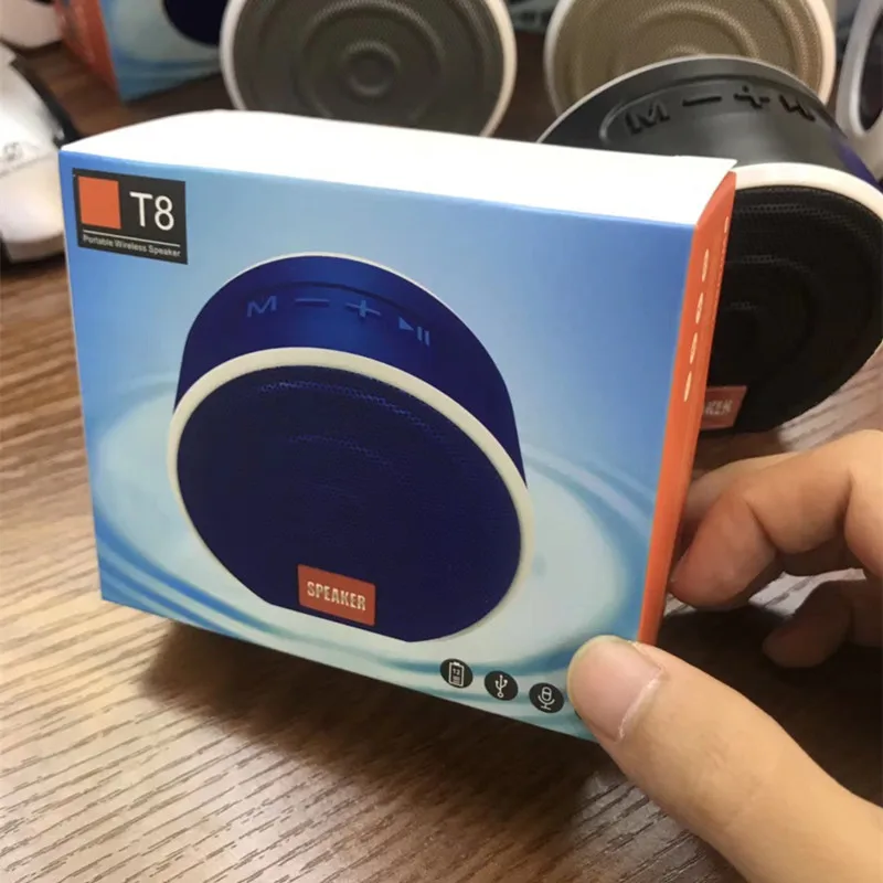 Новая беспроводная Bluetooth Колонка T8 с поддержкой TF карты FM радио AUX громкой связью