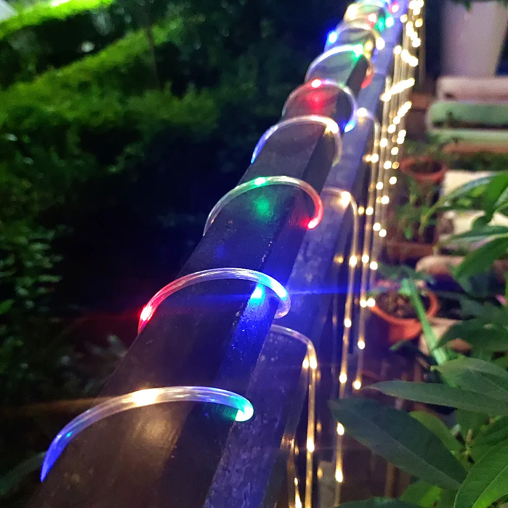 Светодиодный шланг для полива огорода двора солнечный светильник гирлянды 7M/12