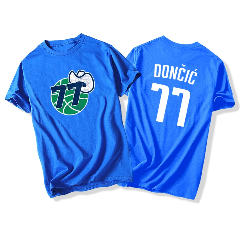 Лука Doncic баскетбольная футболка из хлопчатобумажной ткани раздел футболки NO.77