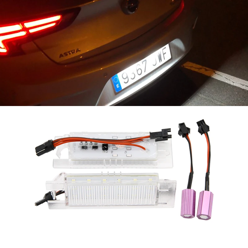 18 leds подсветка номерного знака CANBUS для Vauxhall Opel Corsa C D Astra H J 7000 K 12V DC супер белого