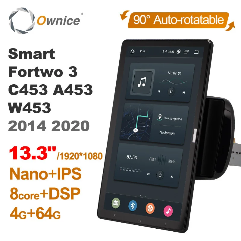 

Для Mercedes-Benz Smart Fortwo 3 2014 2015 2016 2017 2018 2019 2020 автомобильное Android радио GPS автомобильное аудио навигационное проигрыватель авто поворотный