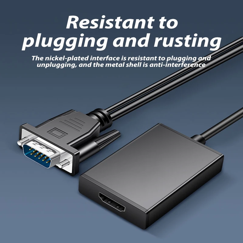 Преобразователь VGA в HDMI 1080P адаптер цифрового сигнала аналоговый с позолоченным