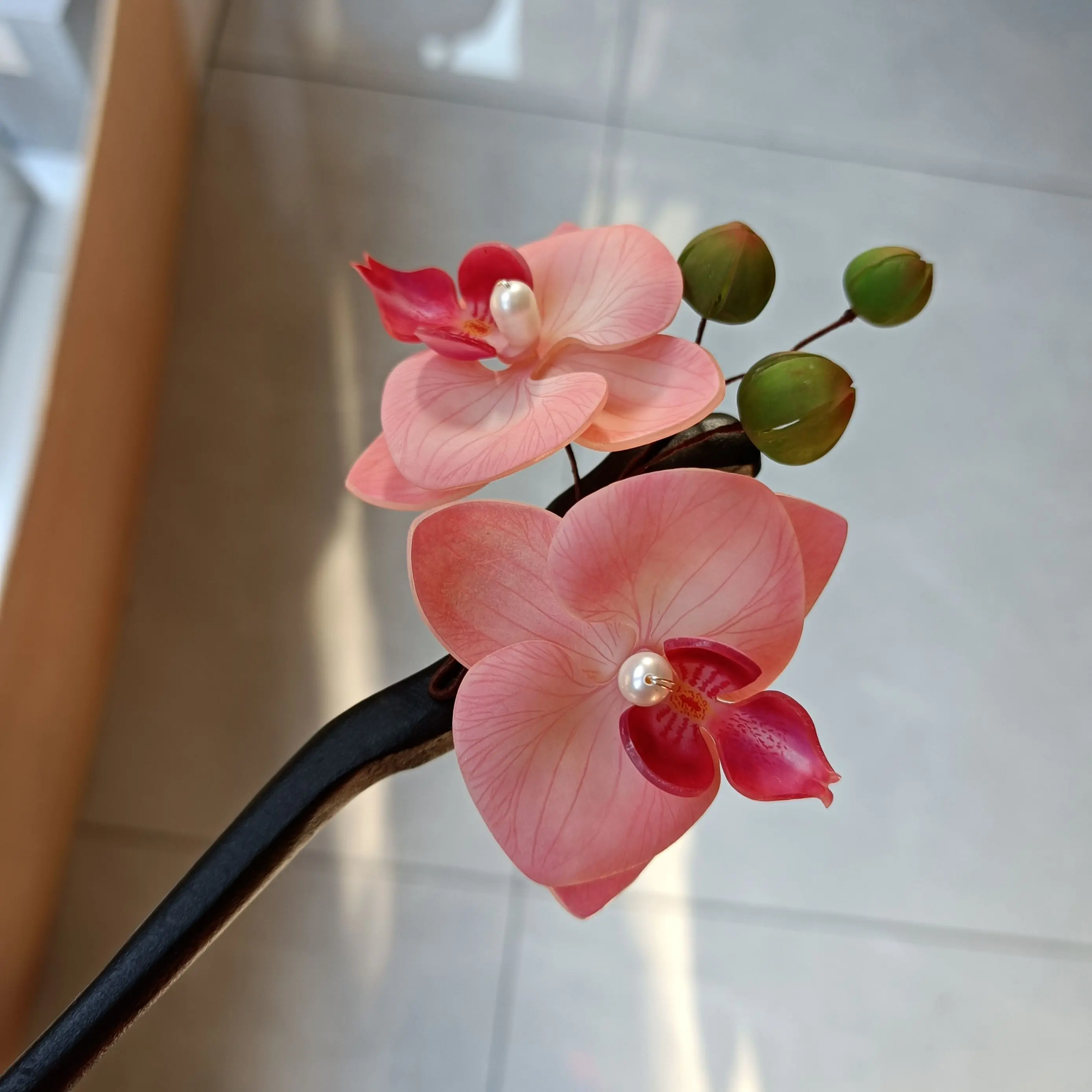 Свадебные головные уборы для невесты LALAVARA из смолы Орхидея фаленопсис китайские