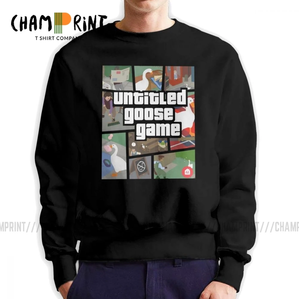 

Мужской Хлопковый пуловер Grand Honk, толстовка с круглым вырезом и надписью «Untitled Goose Game», 2019