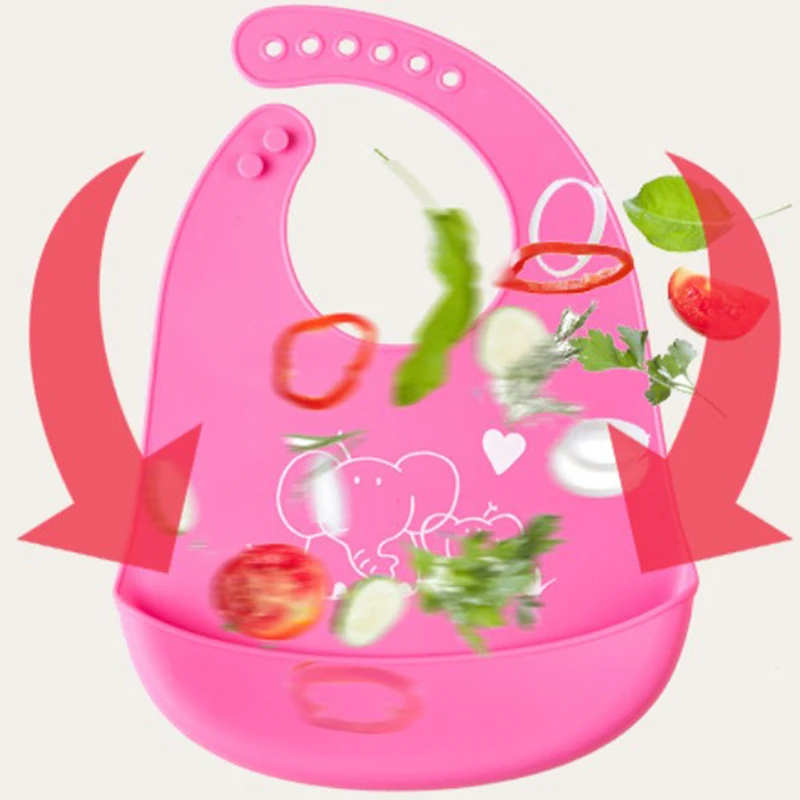 

1pc Silicone Adjustable Waterproof Feeding Bibs Baby Bibs for Infant Toddler Kids Soft Apron Newborn Baby Bibs