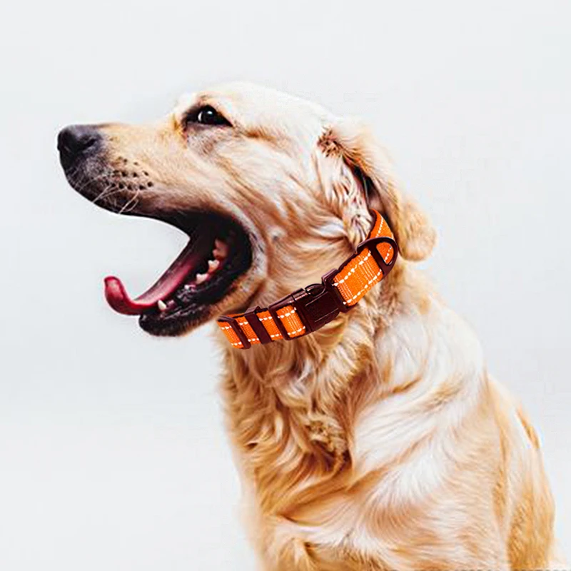 Светоотражающий нейлоновый ошейник для собак 3 м мягкий безопасный бульдогов