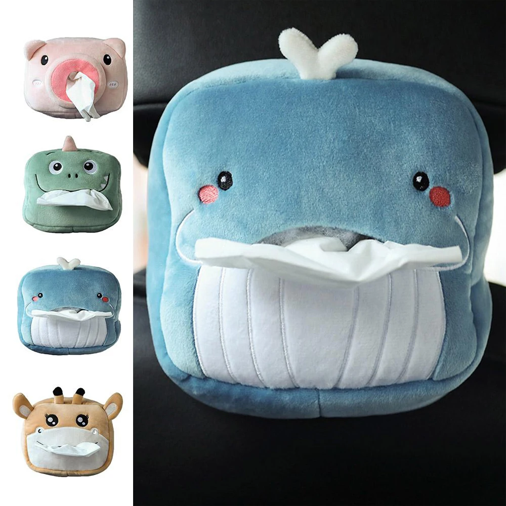 

2020 New Car Tissue Box Cute Cartoon Napkin Tissue Paper Holder For Home Office Auto Car Interior Accessories