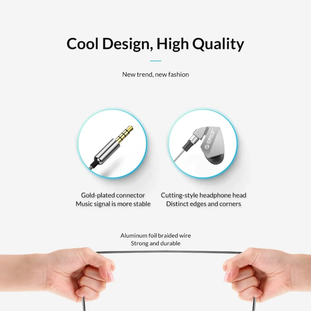 ORICO наушники водонепроницаемые с микрофоном Hifi музыкальные для iPhone Samsung Xiaomi Huawei MP4