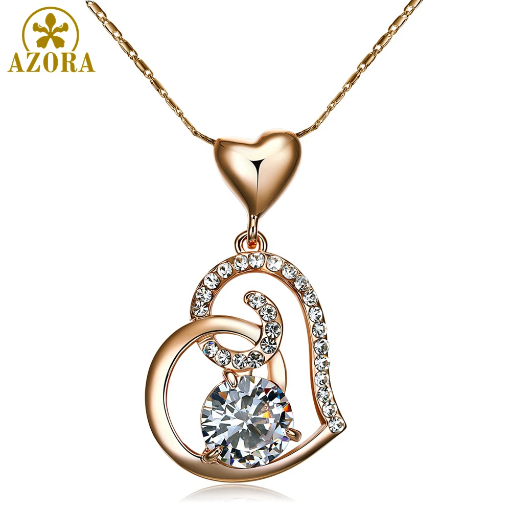 Женское ожерелье с подвеской в виде двойного сердца|heart pendant necklace|necklace apendant necklace |