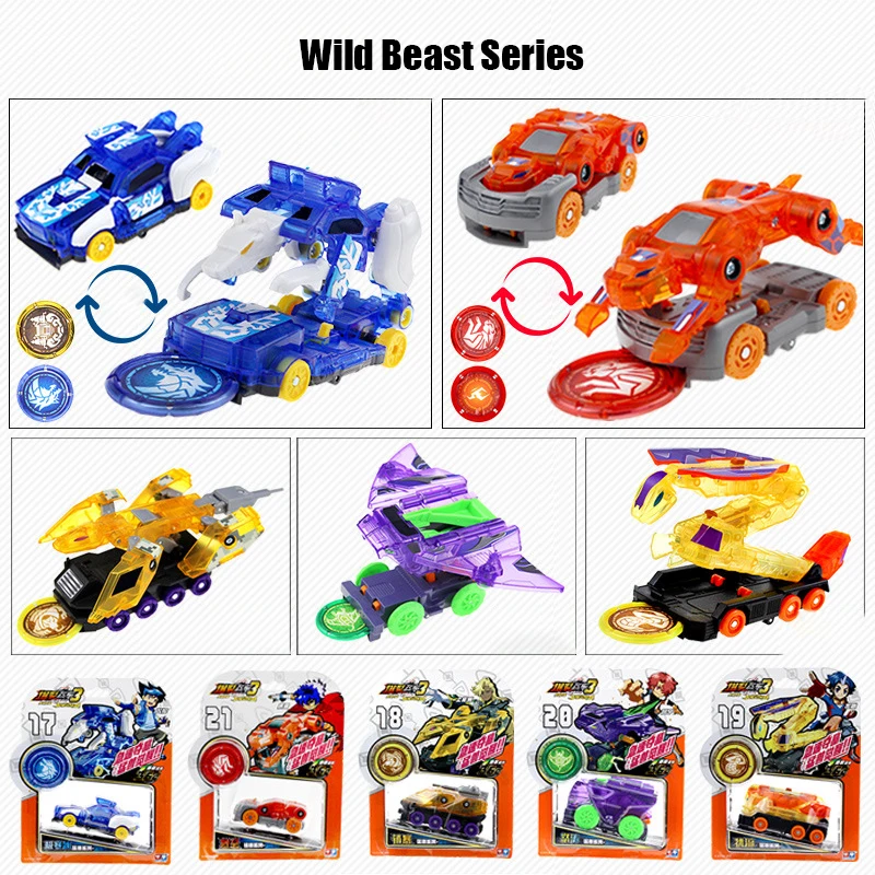 New AULDEY Screechers Wild Burst Deformation Car Action Figures Multi-car Splice Capture Wafer 360 Flip Transformation toys | Игрушки и