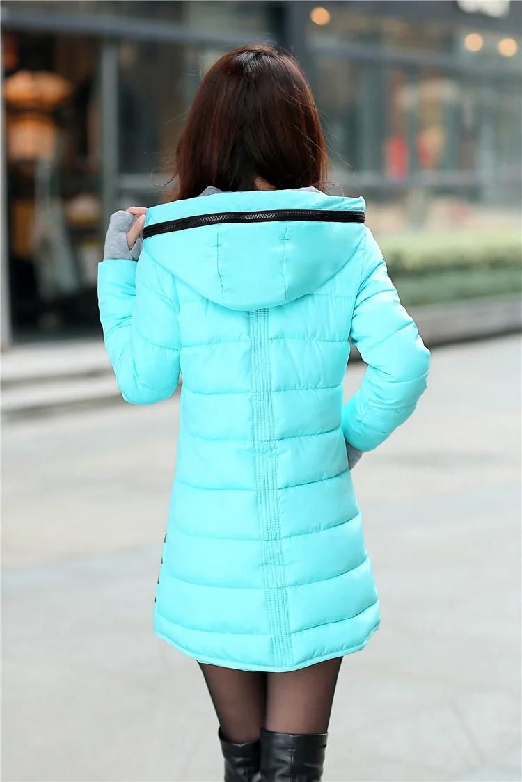 Winter Warm Cotton Jacket Women's Large Size Long Jacket New Ultra-light Slim Hooded Windproof Down Jacket Women's Jacket