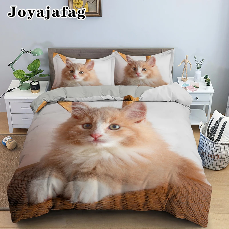 

Cute Cat Bedding Set For Kids Adult Gift Single Double King Queen Size Comforter Covers Duvet Cover Sets 2/3pcs With Pillowcase