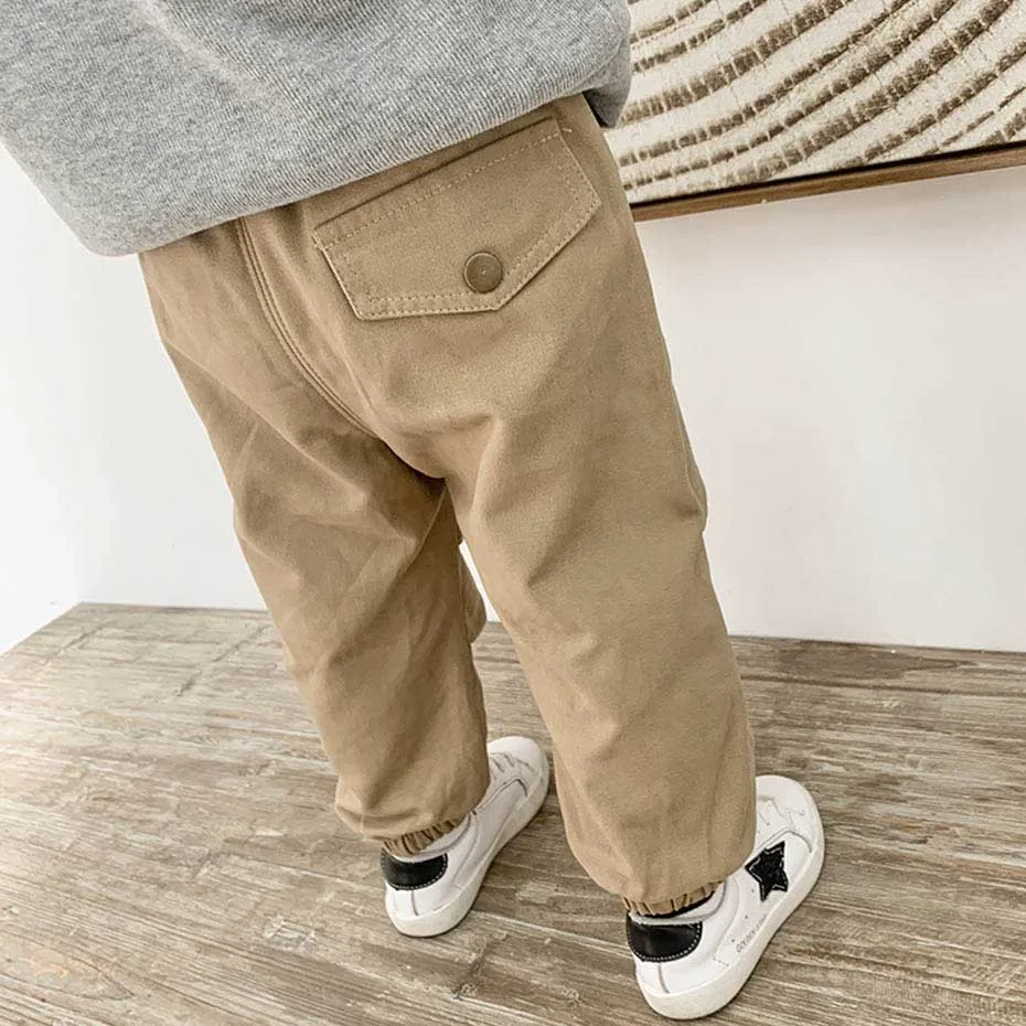 Штаны для мальчиков свободные прямые штаны маленьких модные детские брюки с