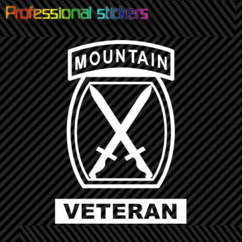 

10th Mountain Division Veteran Sticker Die Cut Vinyl Mountain Warfare Stickers for Cars, Bicycles, Laptops, Motos