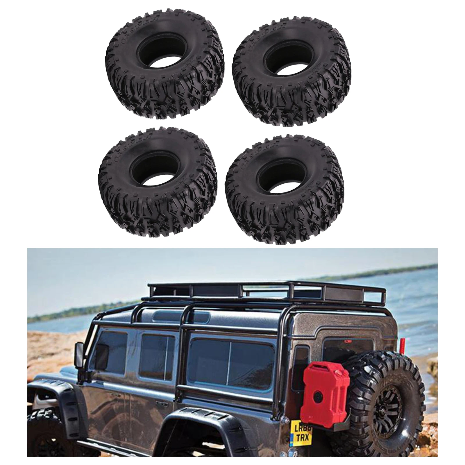 

4 Pack of 1:10 RC Car 135mm Rubber Tyres Set Fit for SCX10 TRX6 D90 RC Rock Crawler Car DIY Spare Parts Replacement