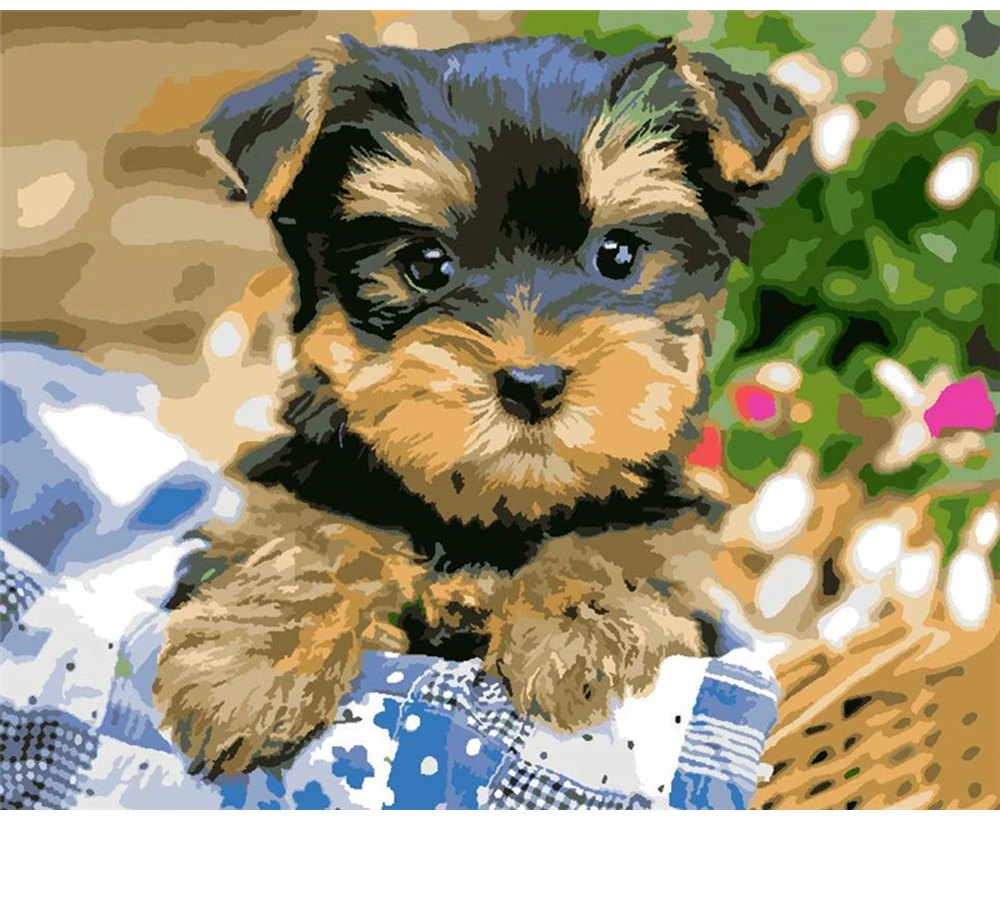 

CraftArtGo Painting By Numbers Animal painting On Canvas HandPainted Gift Picture By Number Waterfall Kits Home Decoration
