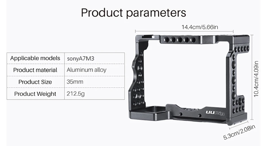 UURig C-A73 клетка для камеры для sony A7III Стандартный Arca-style быстросъемная пластина с верхней ручкой для sony a7iii A7R3 A7M3