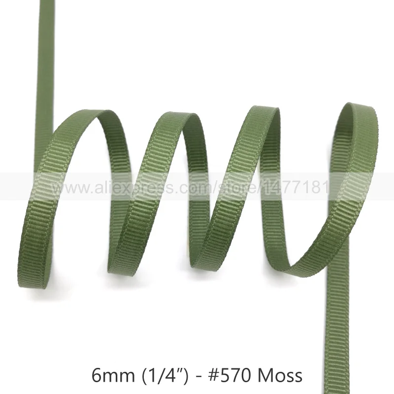 570 Moss Grosgrain Ribbon 6mm 9mm 16mm 25mm 38mm 50mm High Quality 100% Polyester Tapes Bows Making | Дом и сад