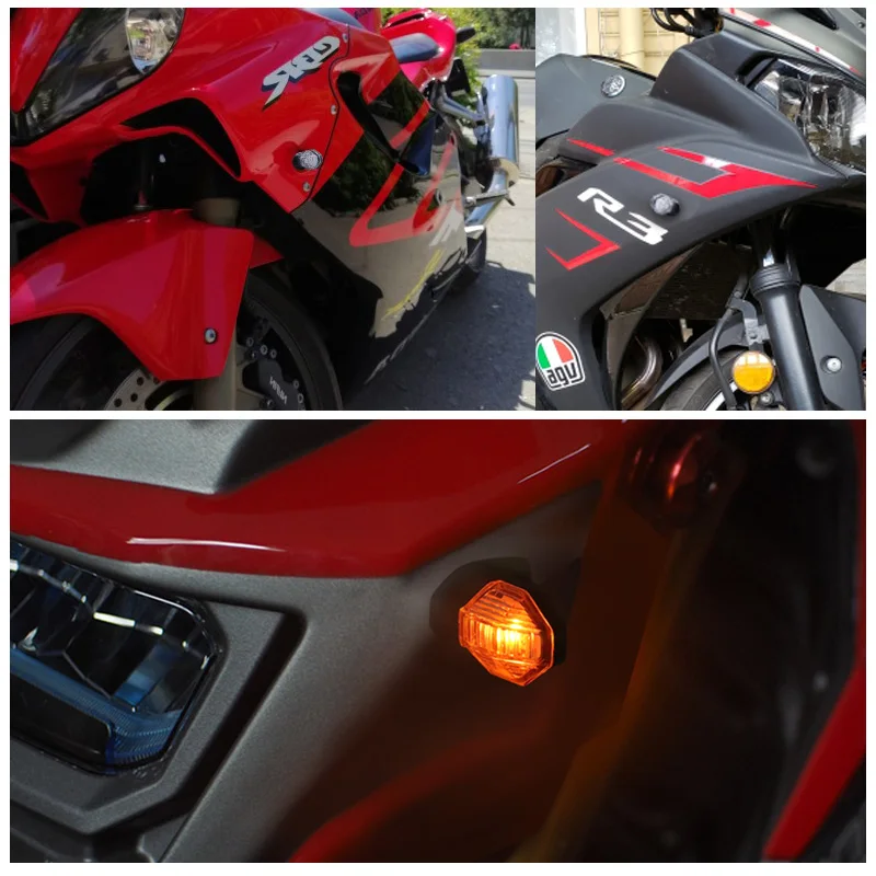 Универсальный светодиодный мини-указатель поворота для мотоцикла желтый