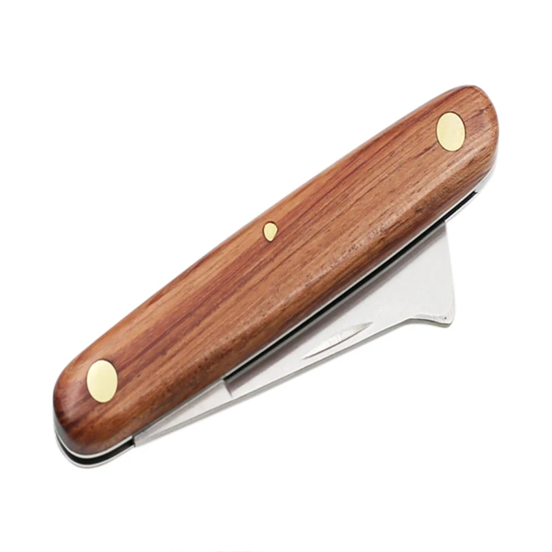 

1PC Garden Grafting Knife Cutter Foldable Pruning Seedling Scissor Stainless Steel Tool with Wooden Handle